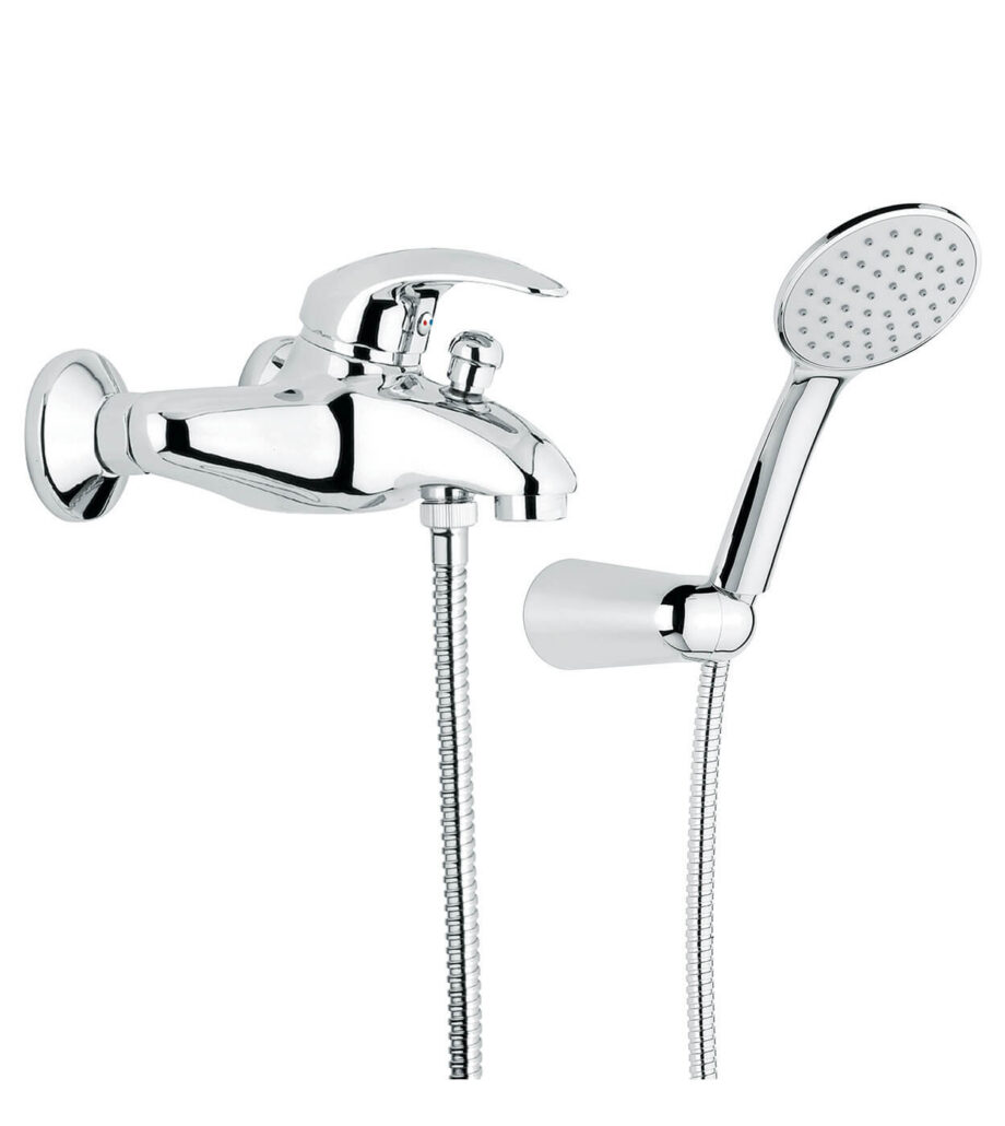 Wannenarmatur Emmevi Anubis 7001, Chrom, Armatur + Brauseset Wannenarmatur Emmevi Anubis 7001 – 2