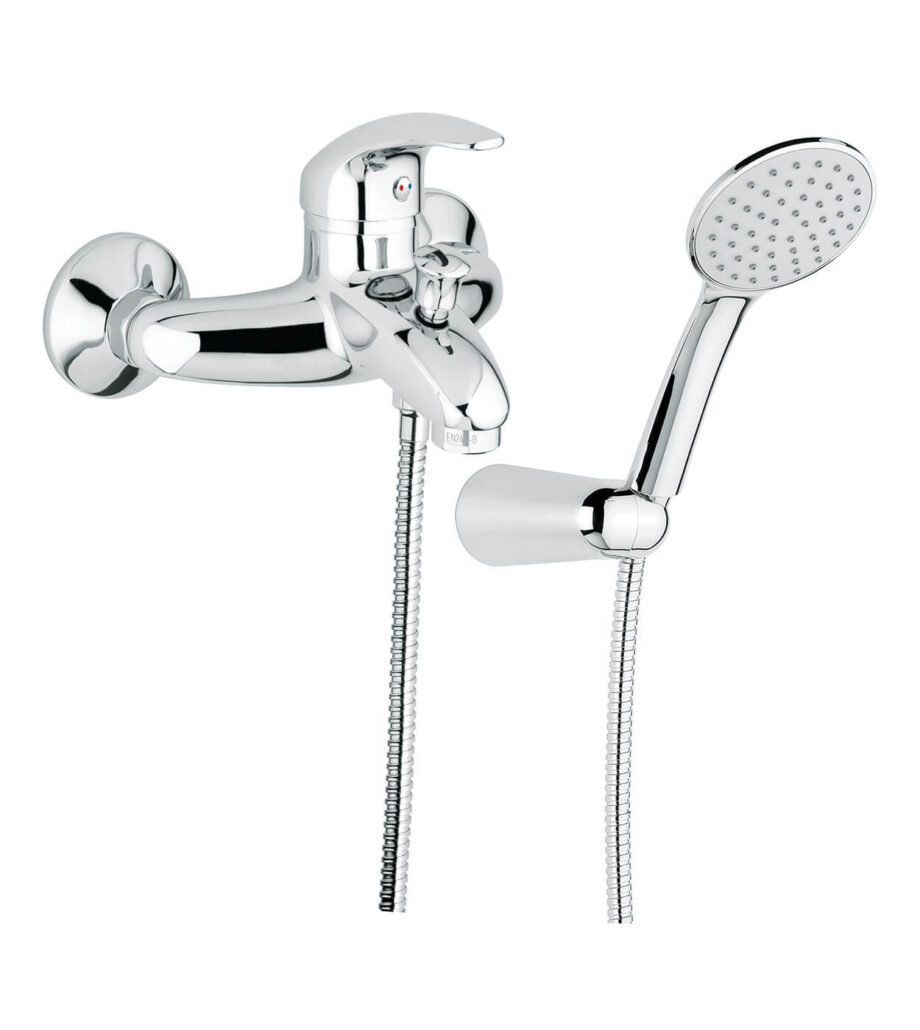 Wannenarmatur Emmevi Anubis 7031, Chrom, Armatur + Brauseset Wannenarmatur Emmevi Anubis 7031 – 2