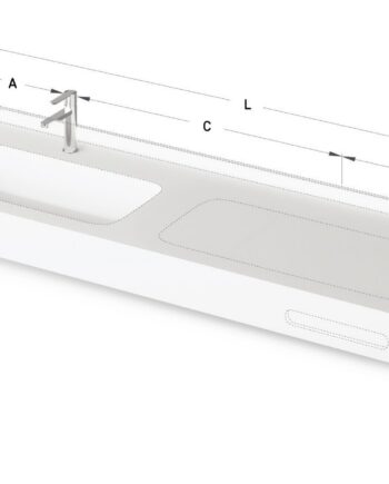 Waschtisch nach Mass PAA QUADRO MTM, Silkstone