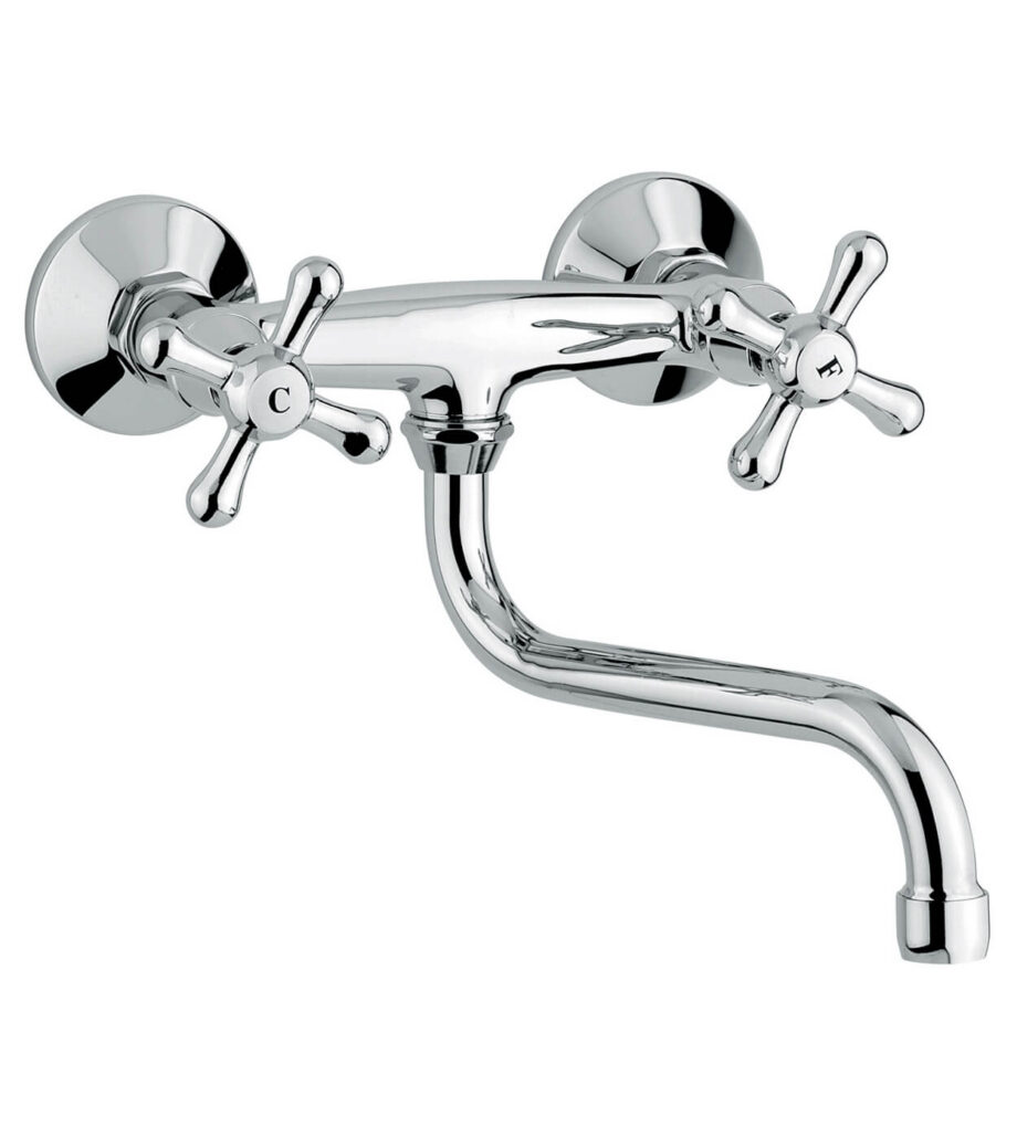 Zweigriff-Wandküchenarmatur Emmevi Stella 17005S, Chrom Zweigriff-Wandküchenarmatur Emmevi Stella 17005S
